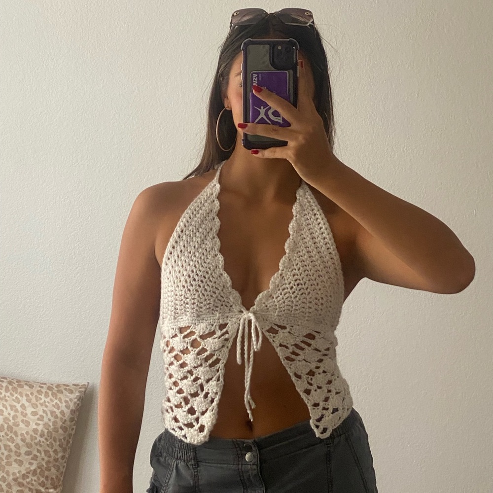 HANDMADE crochet top🤍🤍